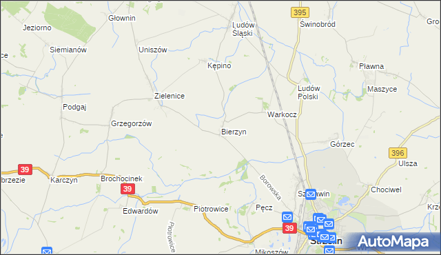 mapa Bierzyn gmina Strzelin, Bierzyn gmina Strzelin na mapie Targeo