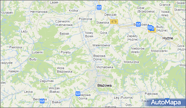 mapa Błażowa Dolna, Błażowa Dolna na mapie Targeo