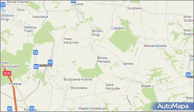 mapa Blinów Pierwszy, Blinów Pierwszy na mapie Targeo