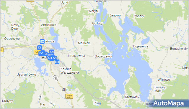 mapa Bogaczewo gmina Morąg, Bogaczewo gmina Morąg na mapie Targeo