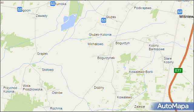 mapa Bogurzynek, Bogurzynek na mapie Targeo