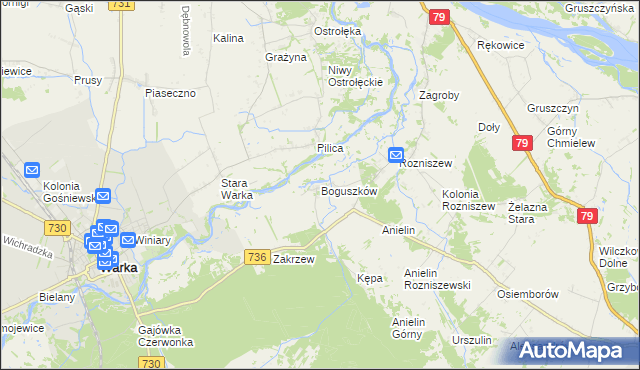 mapa Boguszków, Boguszków na mapie Targeo