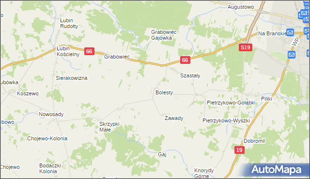 mapa Bolesty gmina Bielsk Podlaski, Bolesty gmina Bielsk Podlaski na mapie Targeo