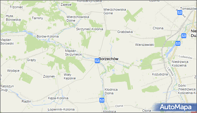 mapa Borzechów, Borzechów na mapie Targeo