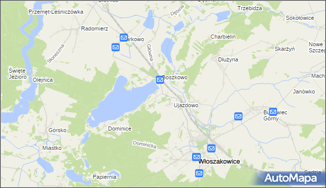 mapa Boszkowo-Letnisko, Boszkowo-Letnisko na mapie Targeo