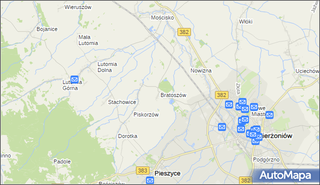 mapa Bratoszów, Bratoszów na mapie Targeo