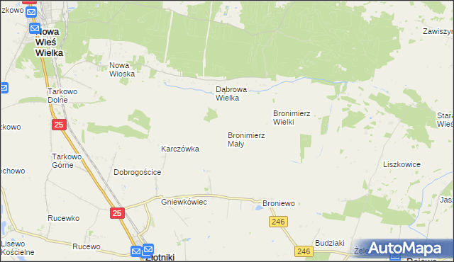 mapa Bronimierz Mały, Bronimierz Mały na mapie Targeo