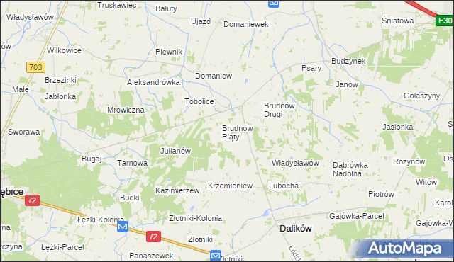 mapa Brudnów Stary, Brudnów Stary na mapie Targeo