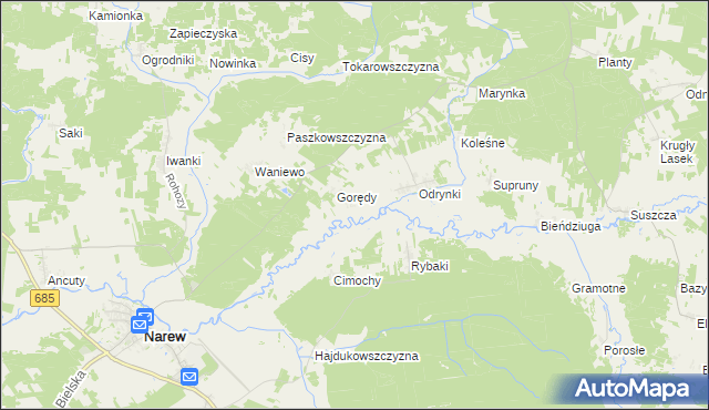 mapa Bruszkowszczyzna, Bruszkowszczyzna na mapie Targeo