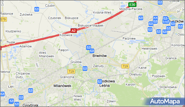 mapa Brwinów, Brwinów na mapie Targeo