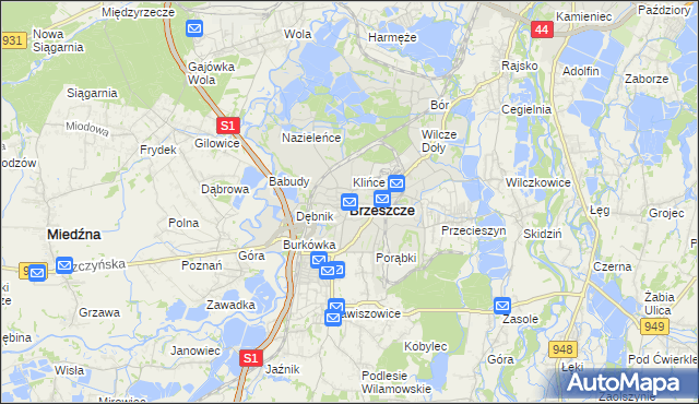 mapa Brzeszcze, Brzeszcze na mapie Targeo