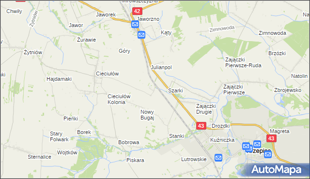 mapa Brzeziny Cieciułowskie, Brzeziny Cieciułowskie na mapie Targeo