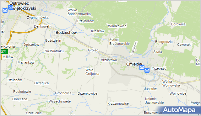 mapa Brzóstowa, Brzóstowa na mapie Targeo