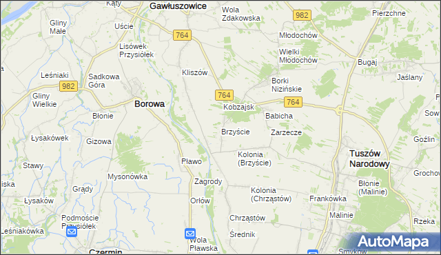 mapa Brzyście gmina Gawłuszowice, Brzyście gmina Gawłuszowice na mapie Targeo