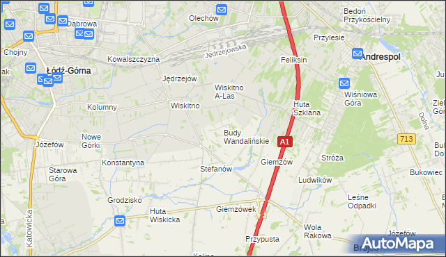 mapa Budy Wandalińskie, Budy Wandalińskie na mapie Targeo