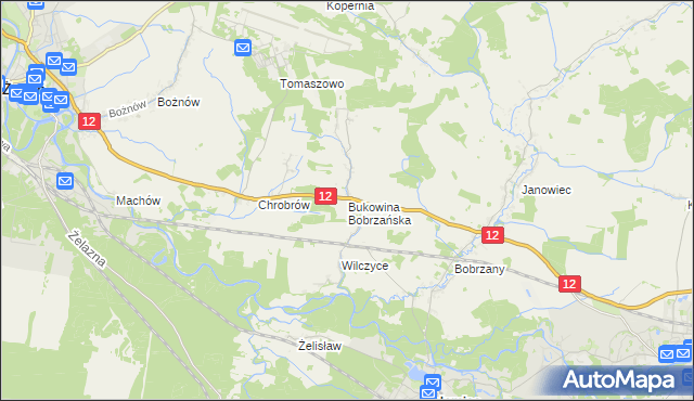 mapa Bukowina Bobrzańska, Bukowina Bobrzańska na mapie Targeo