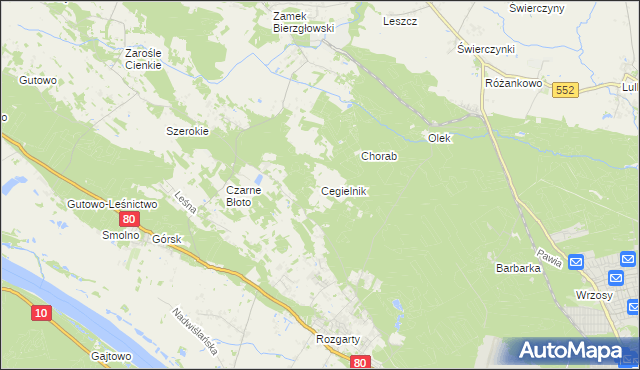 mapa Cegielnik, Cegielnik na mapie Targeo