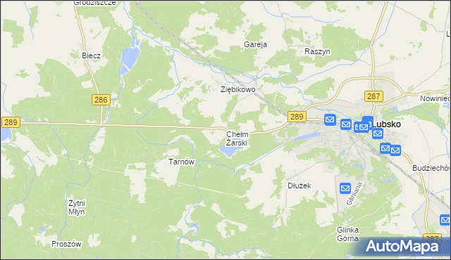 mapa Chełm Żarski, Chełm Żarski na mapie Targeo