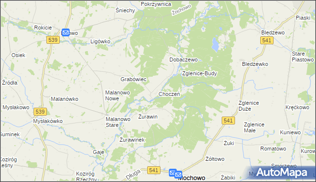 mapa Choczeń, Choczeń na mapie Targeo