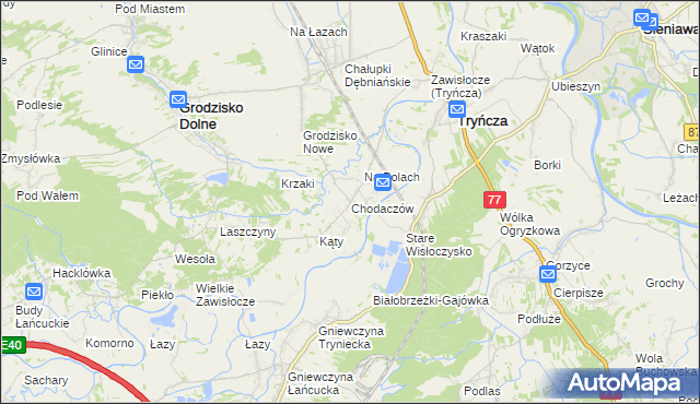 mapa Chodaczów, Chodaczów na mapie Targeo