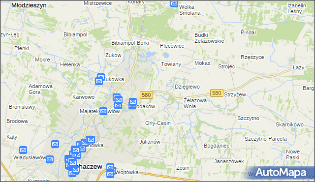 mapa Chodakówek, Chodakówek na mapie Targeo