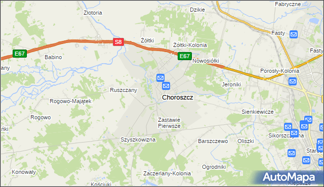 mapa Choroszcz, Choroszcz na mapie Targeo