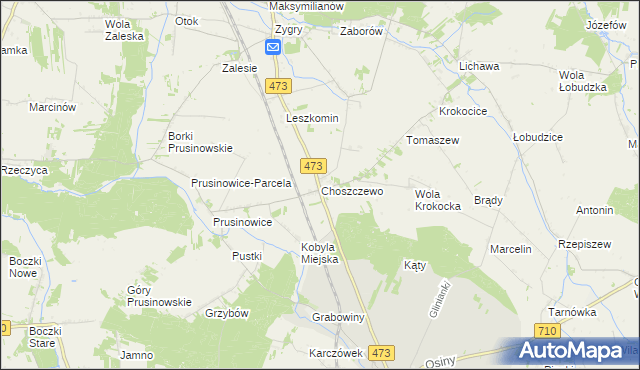 mapa Choszczewo gmina Szadek, Choszczewo gmina Szadek na mapie Targeo