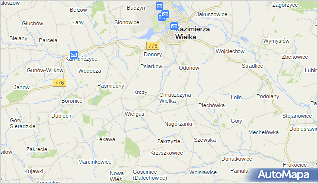 mapa Chruszczyna Wielka, Chruszczyna Wielka na mapie Targeo