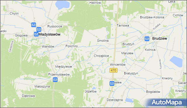 mapa Chrząblice, Chrząblice na mapie Targeo