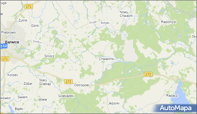 mapa Chwalimki, Chwalimki na mapie Targeo