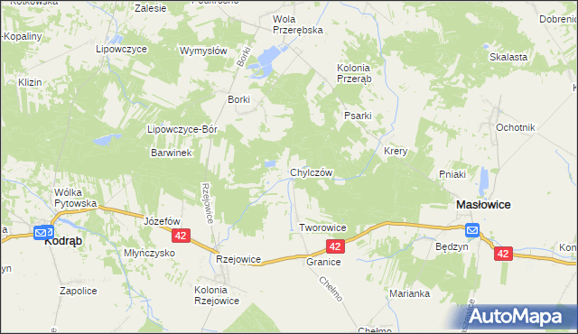 mapa Chylczów, Chylczów na mapie Targeo