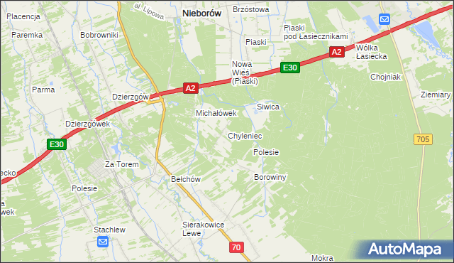 mapa Chyleniec, Chyleniec na mapie Targeo