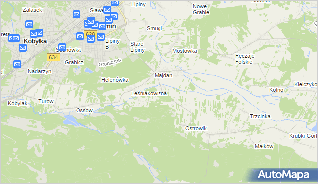 mapa Cięciwa gmina Wołomin, Cięciwa gmina Wołomin na mapie Targeo