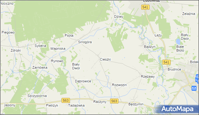 mapa Cieszki, Cieszki na mapie Targeo