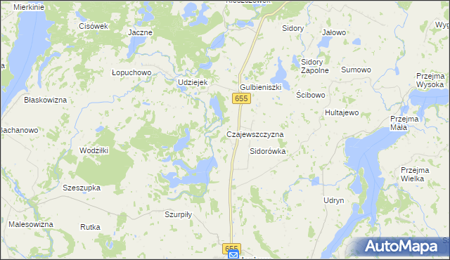 mapa Czajewszczyzna, Czajewszczyzna na mapie Targeo