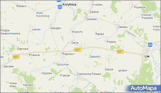 mapa Czaple gmina Korytnica, Czaple gmina Korytnica na mapie Targeo