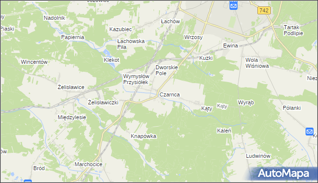 mapa Czarnca, Czarnca na mapie Targeo