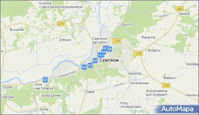 mapa Czarnków, Czarnków na mapie Targeo