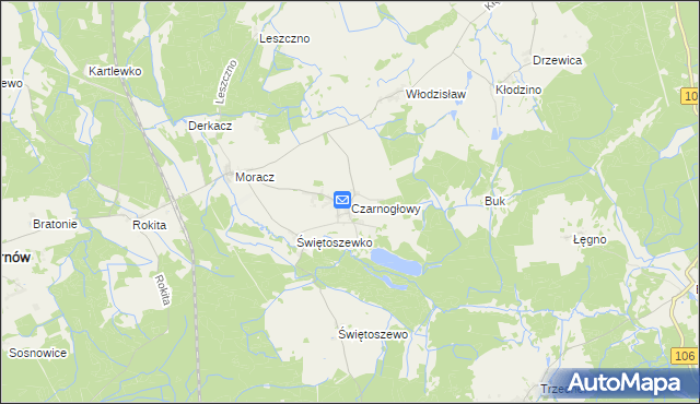 mapa Czarnogłowy, Czarnogłowy na mapie Targeo