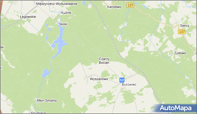mapa Czarny Bocian, Czarny Bocian na mapie Targeo
