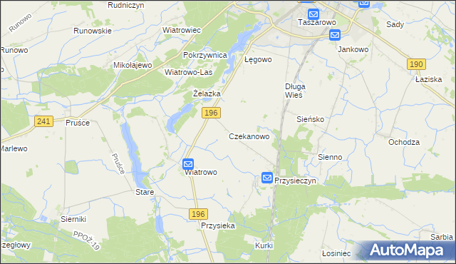 mapa Czekanowo gmina Wągrowiec, Czekanowo gmina Wągrowiec na mapie Targeo