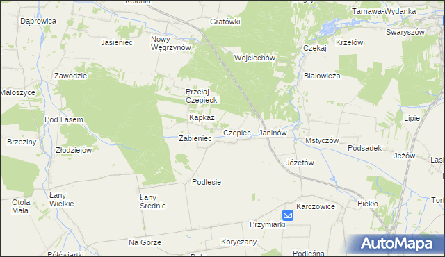 mapa Czepiec gmina Sędziszów, Czepiec gmina Sędziszów na mapie Targeo