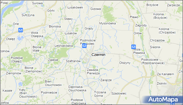mapa Czermin powiat mielecki, Czermin powiat mielecki na mapie Targeo