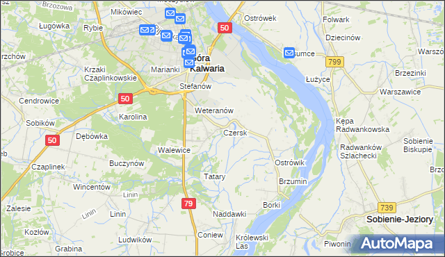 mapa Czersk gmina Góra Kalwaria, Czersk gmina Góra Kalwaria na mapie Targeo