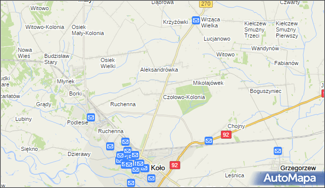 mapa Czołowo-Kolonia, Czołowo-Kolonia na mapie Targeo