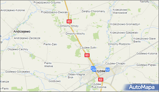 mapa Czyżew-Sutki, Czyżew-Sutki na mapie Targeo