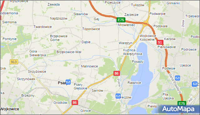 mapa Dąbie Chrobakowe, Dąbie Chrobakowe na mapie Targeo