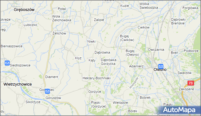 mapa Dąbrówka Gorzycka, Dąbrówka Gorzycka na mapie Targeo