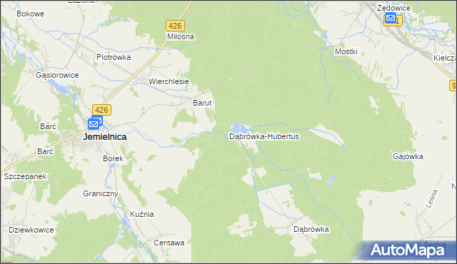 mapa Dąbrówka-Hubertus, Dąbrówka-Hubertus na mapie Targeo