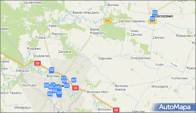 mapa Dąbrówki gmina Sierpc, Dąbrówki gmina Sierpc na mapie Targeo